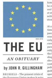 THE EU: AN OBITUARY